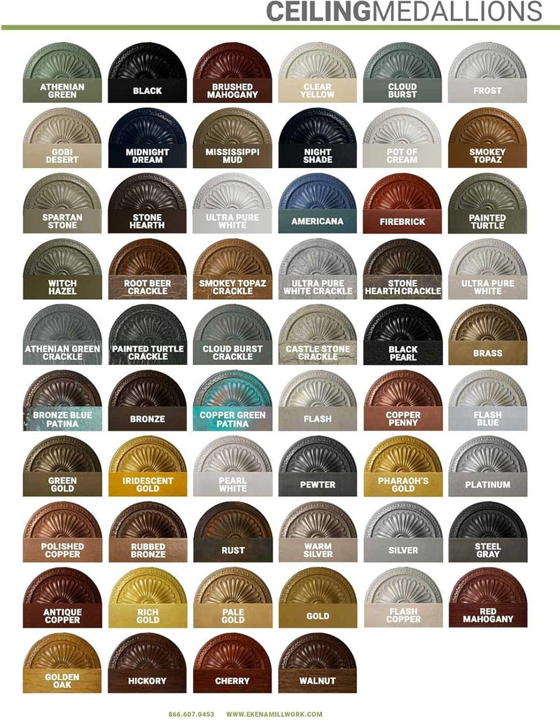 Ekena Millwork CM13BNNSF 13-1/8" x 8" x 5/8" Benson Ceiling Medallion, Night Shade - Image 5